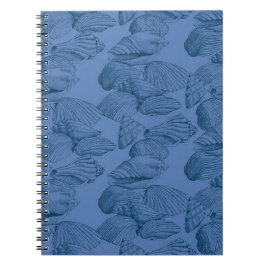 Caderno Espiral Conchas de azul