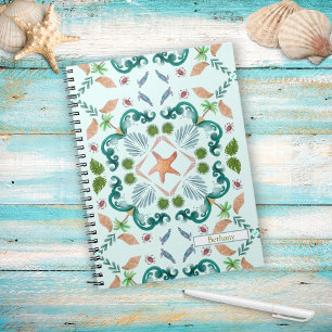 Caderno Espiral Conchas Marinhas Vida Marinha Com Nome