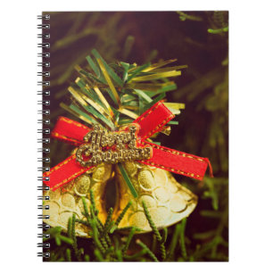 Caderno Espiral Condecoração de Natal com o backgroun da Árvore de
