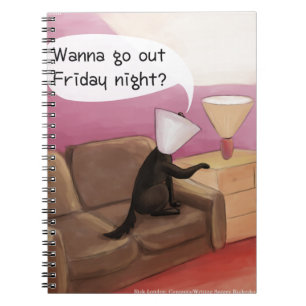 Caderno Espiral Cone de Cachorro Namoro Cartoon Engraçado