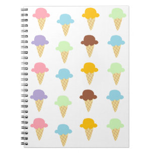 Caderno Espiral Cones coloridos do sorvete