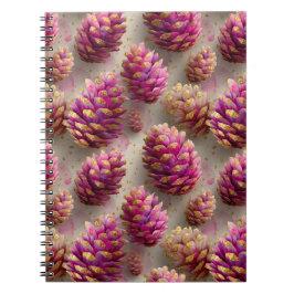 Caderno Espiral Cones cor-de-rosa-inverno com acentos de Ouro
