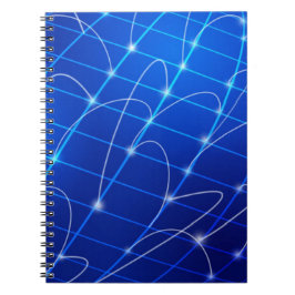 Caderno Espiral Conexões de rede azul e branca