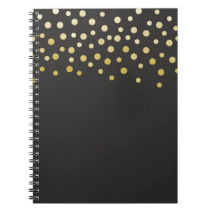 Caderno Espiral Confete de Folha de Ouro Falso