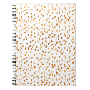 Caderno Espiral Confetes de Folha de Ouro em Fundo Rosa