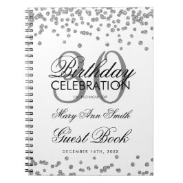 Caderno Espiral Confetti do Livro Convidado aniversário de 30 anos