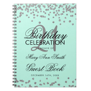 Caderno Espiral Confetti Mint do Livro de Confetti aniversário de