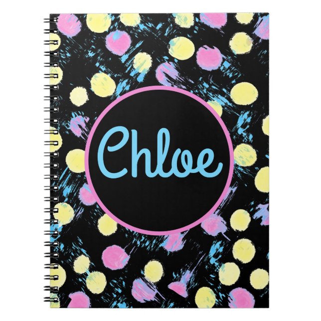 Caderno Espiral Confetti Paint Splash Multicolor Personalizado (Frente)
