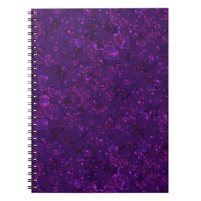 Caderno Espiral Confetti roxo (Frente)