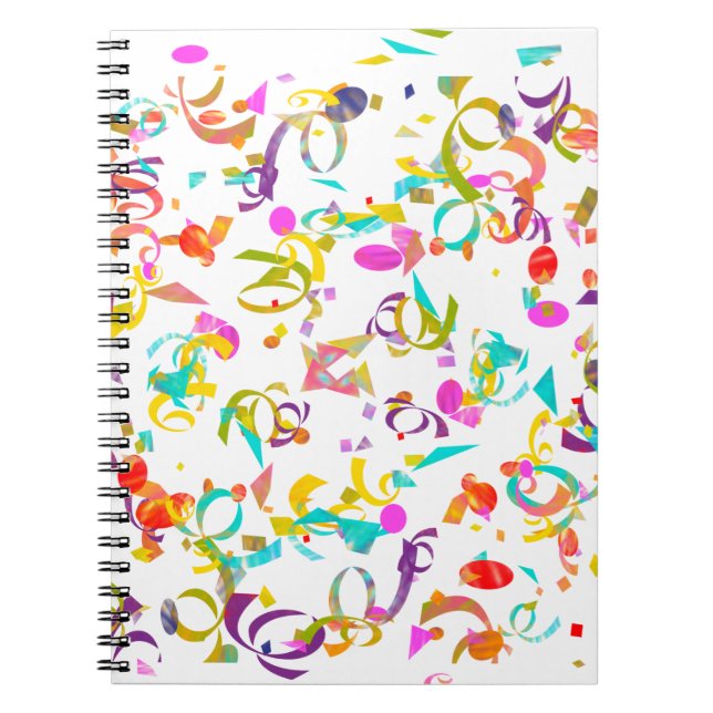 Caderno Espiral Confetti Toss Colorida Fundo (Frente)
