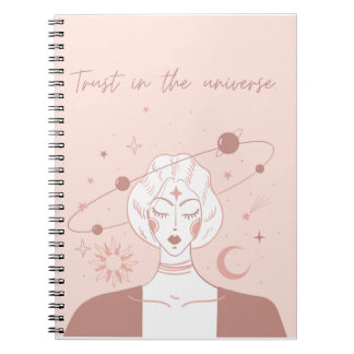 Caderno Espiral Confiança na Positividade Espiritual Universo