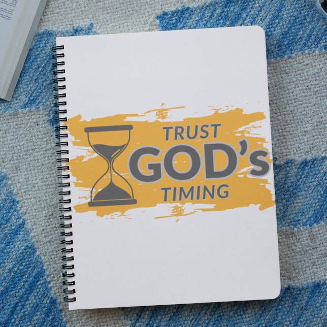 Caderno Espiral Confie no notebook Timing Faith de GOD (Criador carregado)