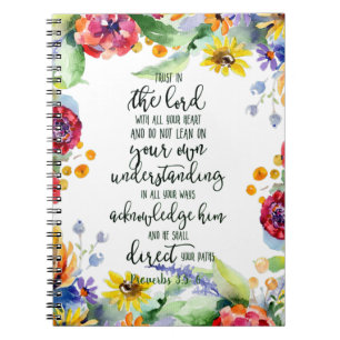 Caderno Espiral Confie no Senhor floral