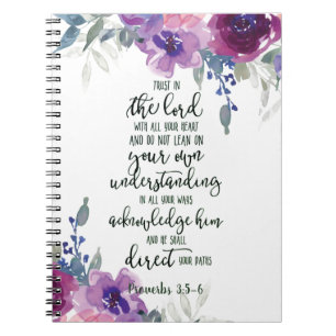 Caderno Espiral Confie no Senhor floral