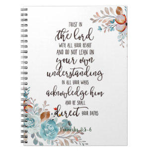 Caderno Espiral Confie no Senhor floral