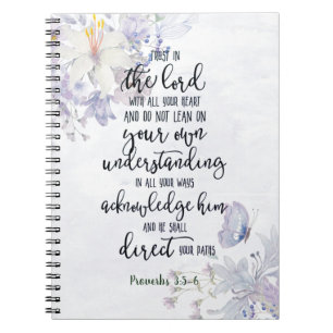 Caderno Espiral Confie no Senhor floral