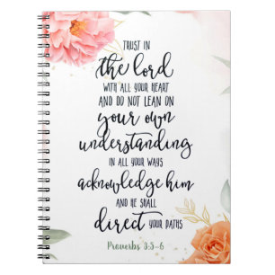 Caderno Espiral Confie no Senhor floral