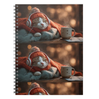 Caderno Espiral Conforto Silencioso – Diário de Reflexão do Gato A