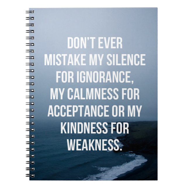 Caderno Espiral Confunda minhas citações do silêncio (Frente)