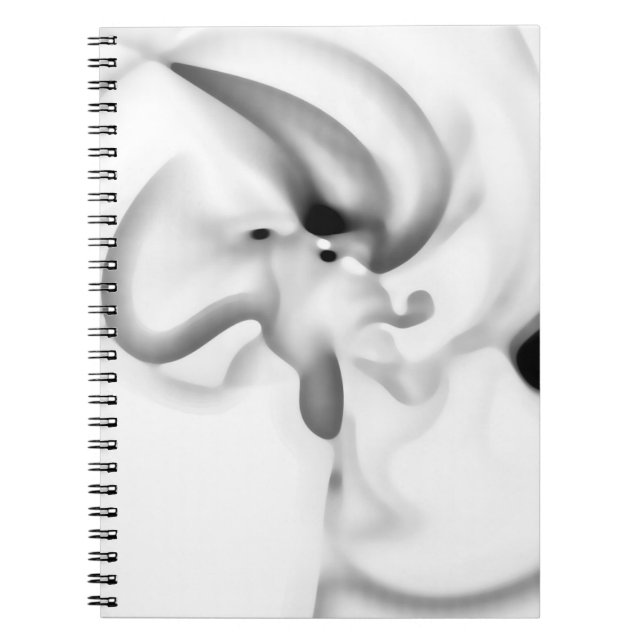 Caderno Espiral Congelado: Cinza Abstrato, branco e preto (Frente)