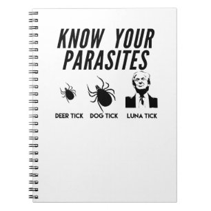 Caderno Espiral Conheça seus parasitas - Camiseta Anti-Trump - Un
