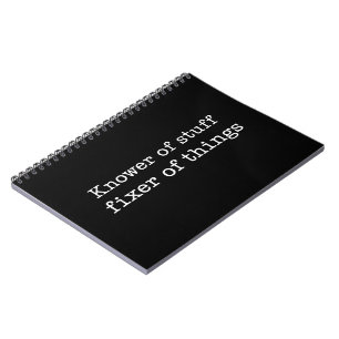 Caderno Espiral Conhecedor de Coisas Consertador de Coisas Pai Faz