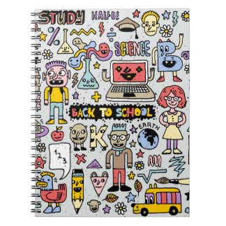 Caderno Espiral Conjunto Colorido de Vintagens Coloridas da Escola