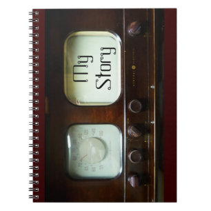 Caderno Espiral Conjunto de rádio e televisão personalizado dos