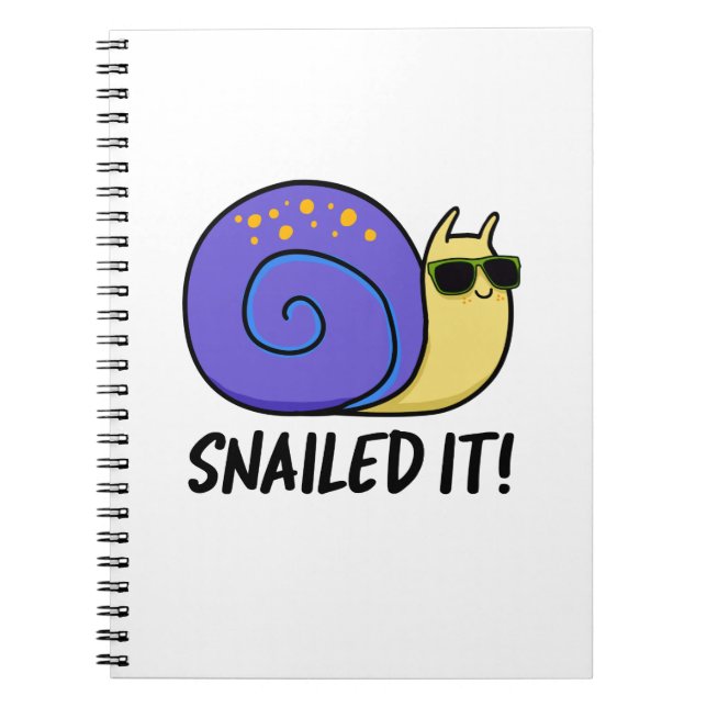 Caderno Espiral Consegui Caramba Piada de Caracol Engraçada  (Frente)