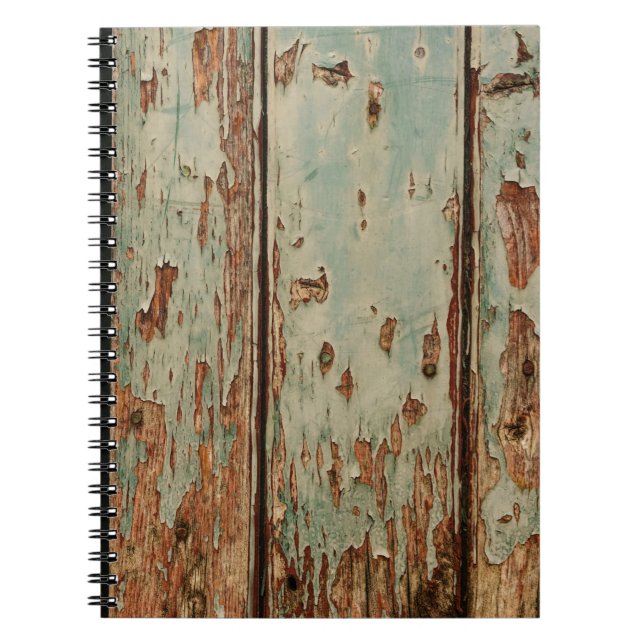 Caderno Espiral Conselho de madeira bege e castanho (Frente)