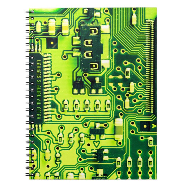 Caderno Espiral Conselho verde de PCB, circuito impresso em peças  (Frente)
