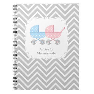 Caderno Espiral Conselhos para Mãe de Gêmeos sobre Carrinho de Beb