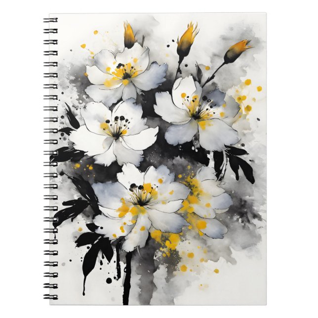 Caderno Espiral Consolida - Flores em aquarela (Frente)