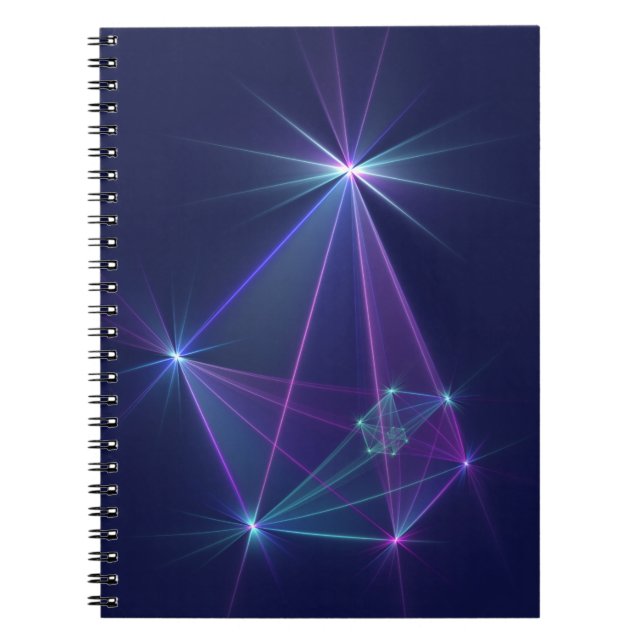 Caderno Espiral Constelação, Arte Fractal Fantástica Abstrata (Frente)