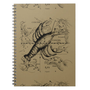 Caderno Espiral Constelação de cancer Hevelius 1690 Engave