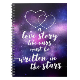 Caderno Espiral Constelação De Casamento De Galáxias Escrita Nas E