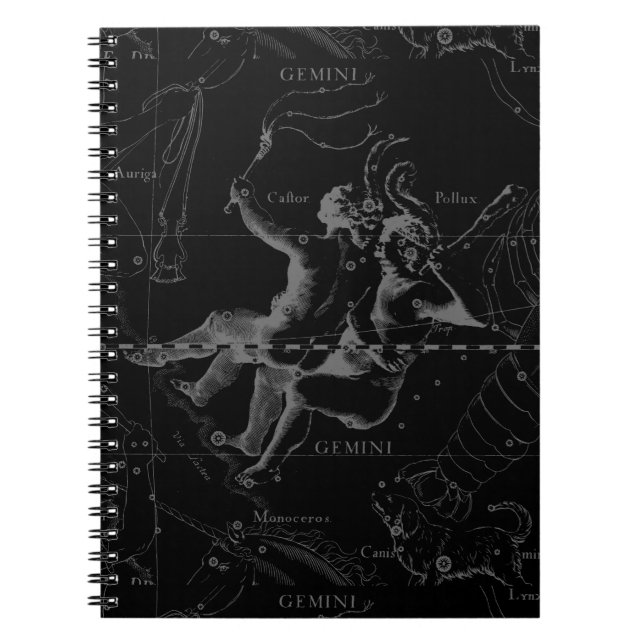 Caderno Espiral Constelação Gemini Zodiac Hevelius 1690 (Frente)