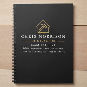 Caderno Espiral Construção Civil Black Gold