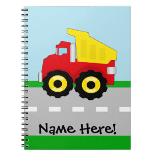Caderno Espiral Construção Dumptruck dos meninos dos miúdos