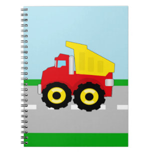 Caderno Espiral Construção Dumptruck dos meninos dos miúdos