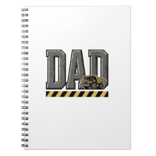 Caderno Espiral Construção Papai Camisa Vintage Desenho de Gravaçã