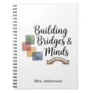 Caderno Espiral Construindo Pontes E Mentes Inspirador personaliza