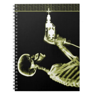 Caderno Espiral Construtor de esqueleto de raios X amarelo