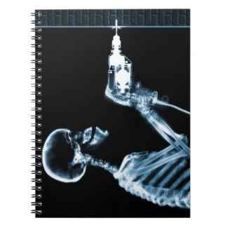Caderno Espiral Construtor de esqueleto de raios X azuis