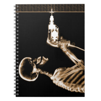 Caderno Espiral Construtor de esqueleto Sepia X-Ray