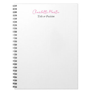 Caderno Espiral Consultor Chefe Gerente Branco Rosa Profissional
