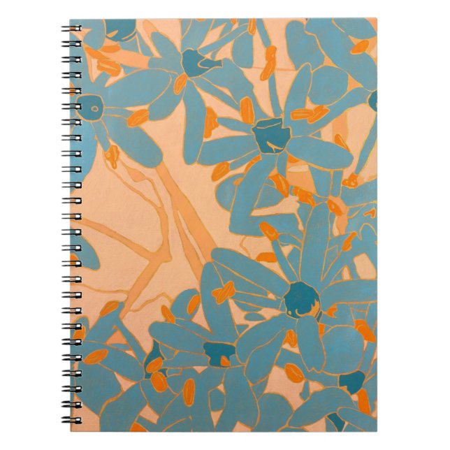 Caderno Espiral Contemporary Leaf Design Peach (Frente)