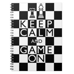 Caderno Espiral CONTINUE CALMA E JOGO - Xadrez