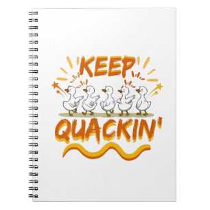 Caderno Espiral Continue Quacando (Dançando) Pato Engraçado Pun