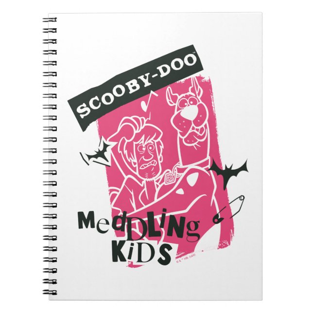 Caderno Espiral Contorno Punk de Shaggy e Scooby-Doo Interferindo  (Frente)